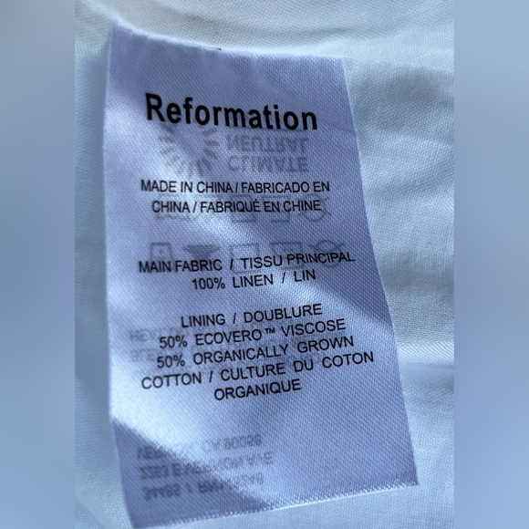 Women's Reformation Belgium Linen Midi Dress  White size 12 NWT - Picture 6 of 7